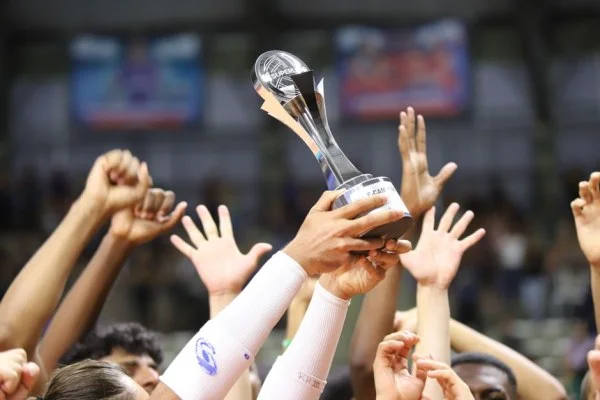 volleyball trophy celebration